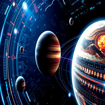 Planets in space. Solar system. Astronomy. Science fiction.