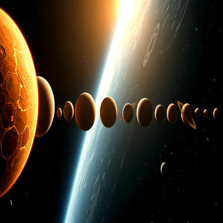 Planets of the solar system. Solar system. 3D rendering