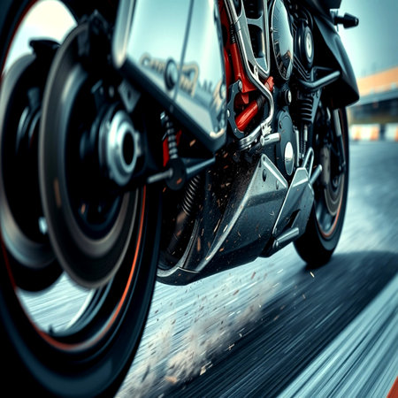 3d rendering of a sport bike on the road in motion blur