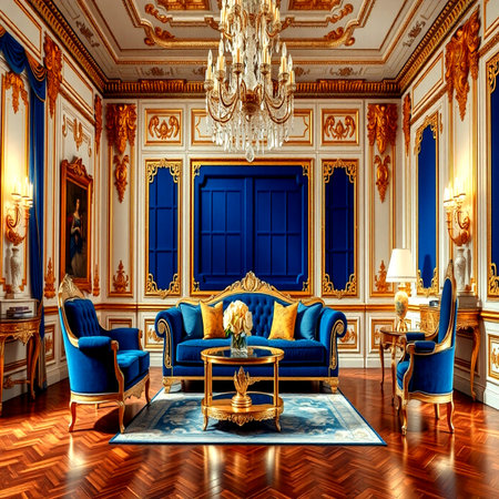 Luxury royal interior of the royal palace. 3D renderの写真素材