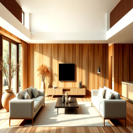 interior of modern bright interiors 3D rendering computer generated imageの写真素材