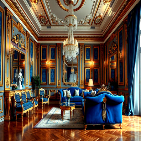 Luxury royal interior of the royal palace. 3D renderの写真素材