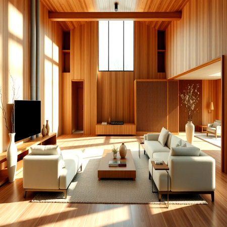 Interior of a modern living room. 3D render image.の写真素材