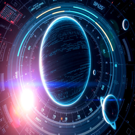 Futuristic technology HUD interface. Abstract background. 3d renderingの写真素材