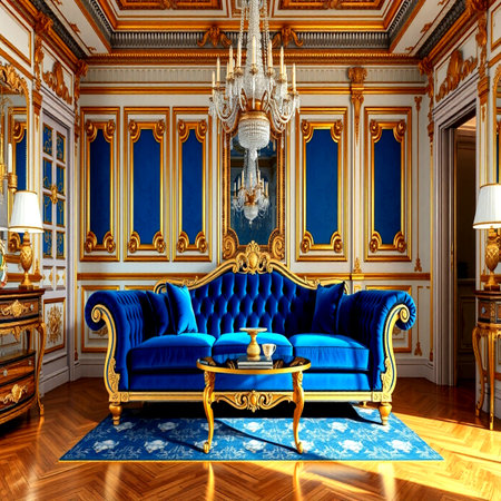 Luxury royal interior of the royal palace. 3D renderの写真素材