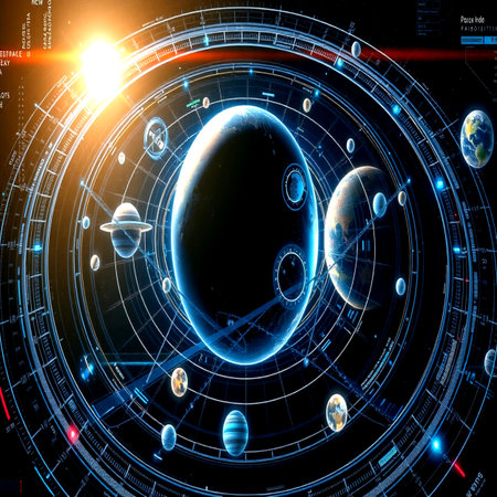 Digital illustration of planets in space against black background. 3d renderingの写真素材