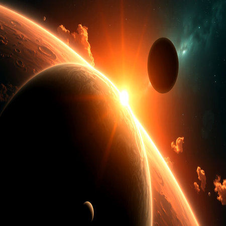 Solar System - planets in space. Science fiction art. 3D rendering