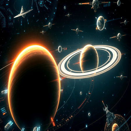 Planets, stars and galaxies in outer space showing the beauty of space exploration.