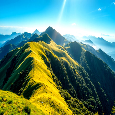 Beautiful mountain landscape in the morning.の写真素材