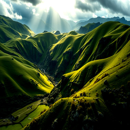 Mountain landscape in the morning light.の写真素材