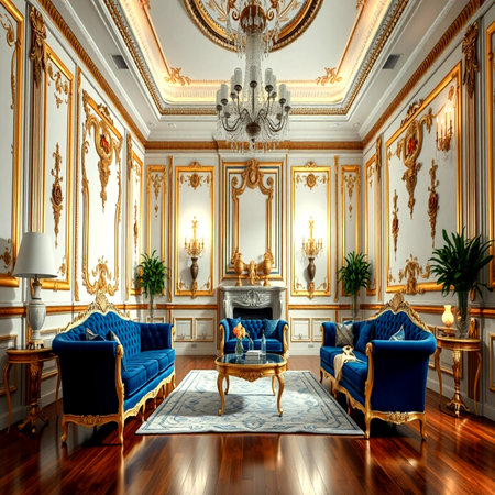 Luxury classic interior of the room. 3D render.の写真素材