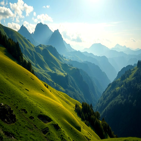 Mountain landscape in summer. Dolomites Alps, Italy.の写真素材