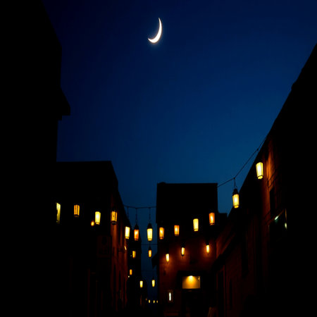 Night view of a street in the old town of Tallinn, Estoniaの写真素材