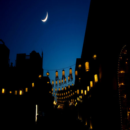Ramadan Kareem lanterns in the old city of Dubai, UAEの写真素材