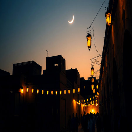 Lanterns in the old city.の写真素材