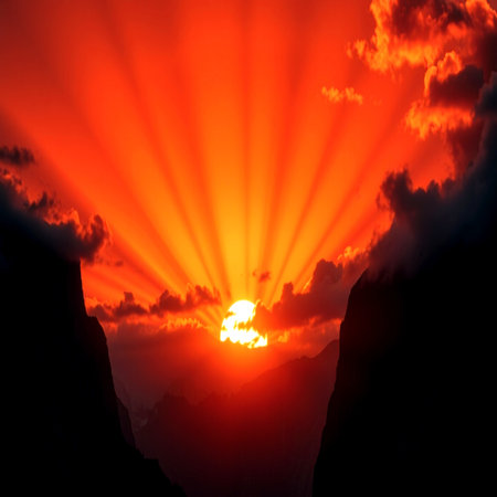 Sunset over the Caldera de Taburiente in La Palma Canary Islands Spain