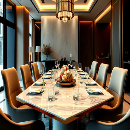 3d rendering luxury and beautiful dining room in hotel and restaurant.の写真素材