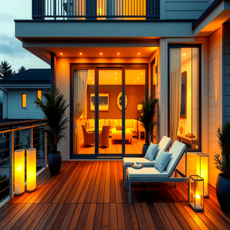 3d rendering of modern cozy house with pool and parking for sale or rentの写真素材