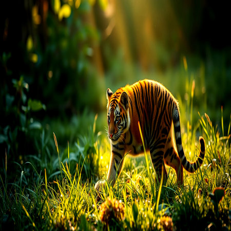 Sumatran Tiger (Panthera tigris altaica)の写真素材