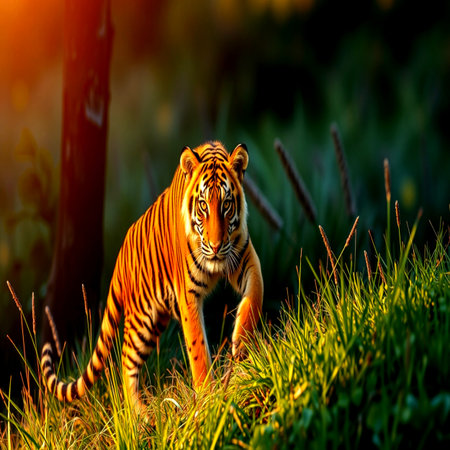 Siberian Tiger in the nature habitat. Wildlife scene from nature.の写真素材