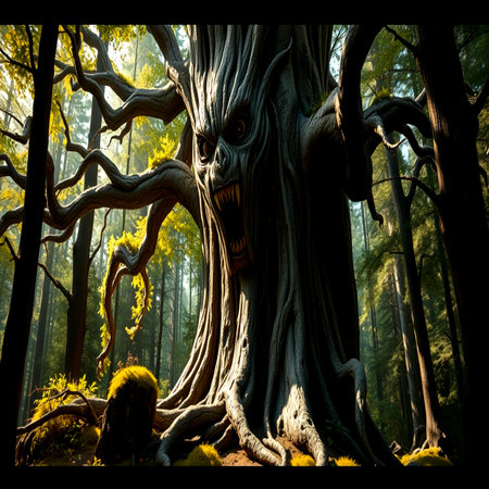 scary tree in the forest.の写真素材