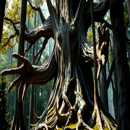 The Giant Sequoia Tree in Sequoia National Park, Californiaの写真素材