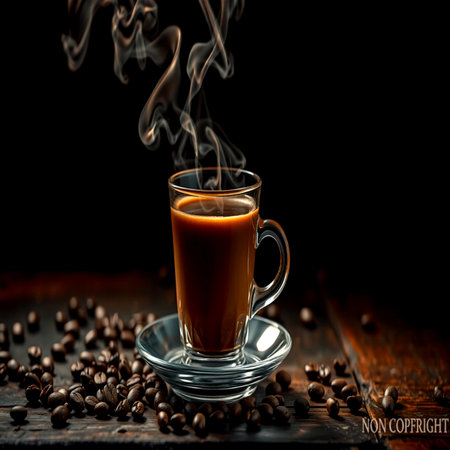 Bottle of water with falling fruits on blue background. Mixed mediaの写真素材
