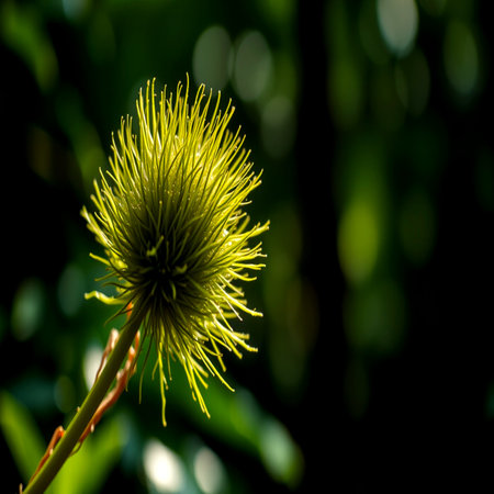 Close up of young green rambutan flower in the garden.