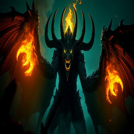Fantasy dragon in flames. 3d illustration. Fantasy dragon.