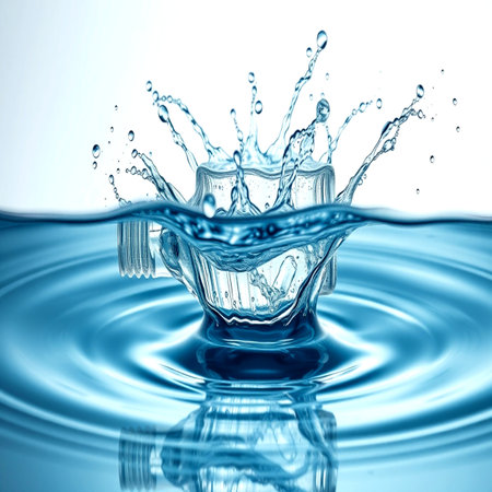 Water splash isolated on white background. 3d rendering, 3d illustration.の写真素材