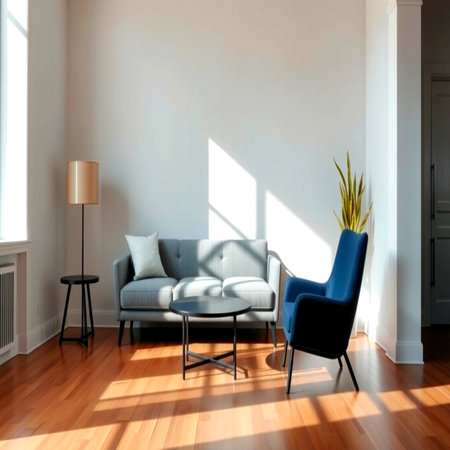 modern bright interiors apartment Living room 3D rendering illustration computer generated imageの写真素材