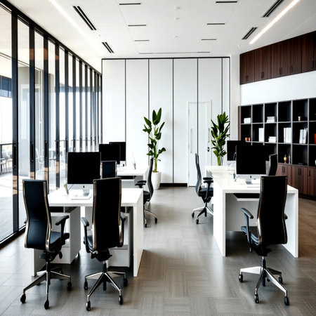 Interior of a modern office. 3d rendering, 3d illustration.の写真素材