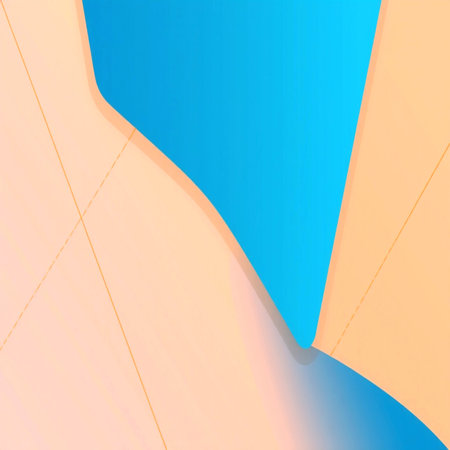 Abstract background with blue and orange paper layers. 3d render illustrationの写真素材