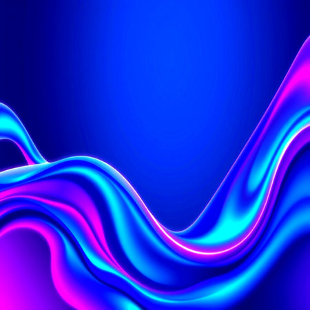 abstract background with blue and purple wavy lines on a blue background