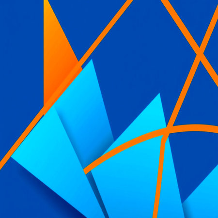 abstract background with blue and orange geometric shapes. 3d illustration