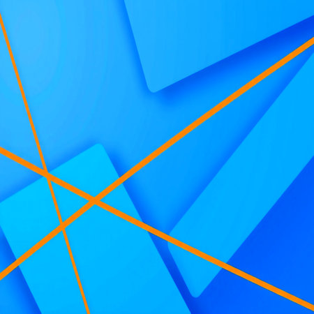 Abstract blue background with orange lines. Vector illustration for your design.の写真素材