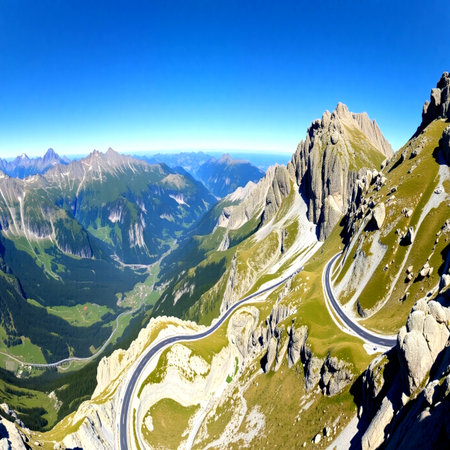 Beautiful panoramic view of the Alps in summer, Switzerlandの写真素材