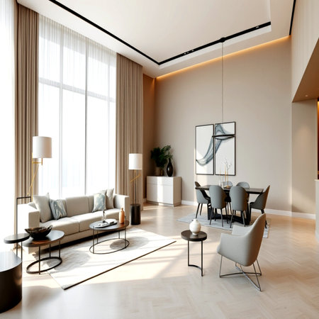 modern bright interiors 3D rendering illustration computer generated image not photosの写真素材