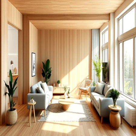 Interior of a modern living room. 3d render image.の写真素材