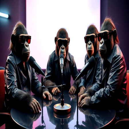 Group of young people singing karaoke in a nightclub.の写真素材