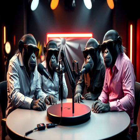 Group of young people with virtual reality goggles playing a game in a nightclubの写真素材