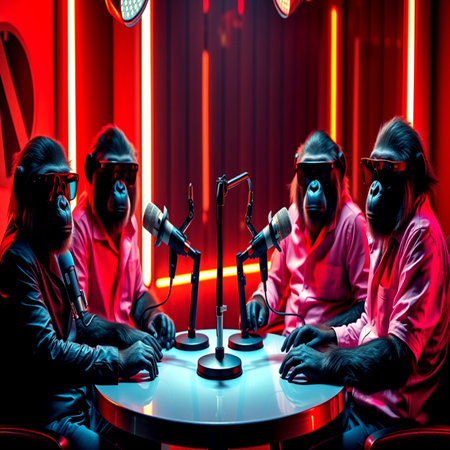 Portrait of a group of young people playing a video game in a nightclubの写真素材