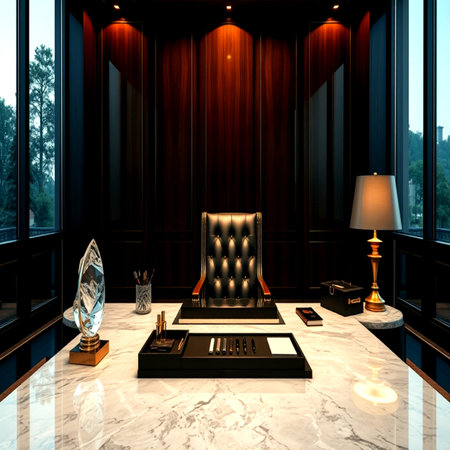 3d render of the interior of the room with a marble floor