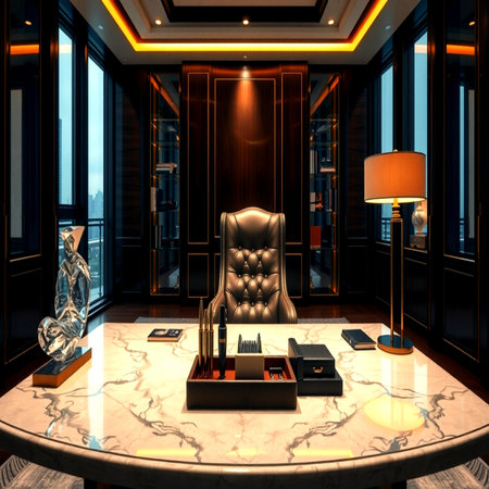 3D rendering of the interior of a luxury room