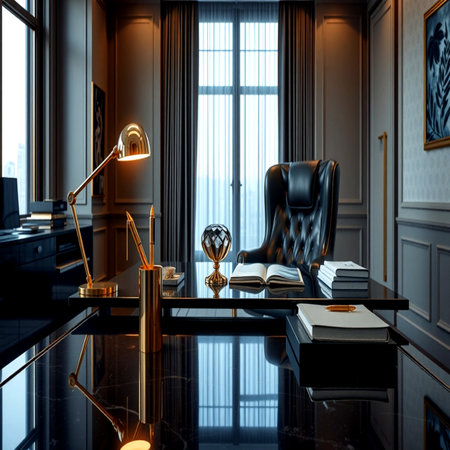Luxury interior design of a modern office. 3d renderの写真素材