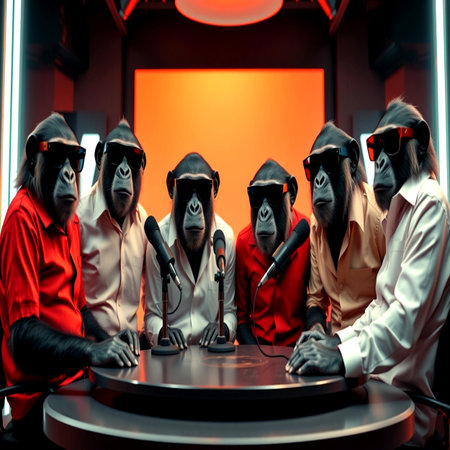 Group of people in virtual reality headsets playing a game. 3d renderingの写真素材