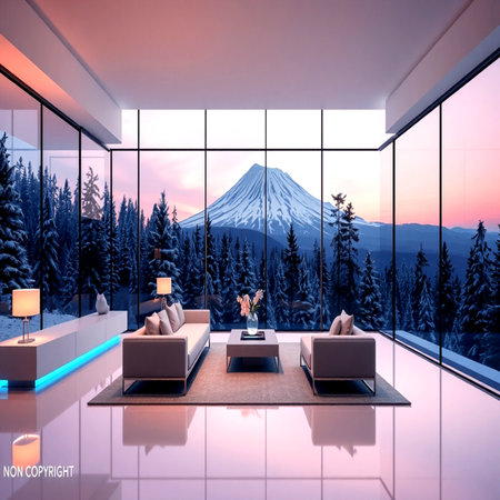 3d rendering of living room in modern house