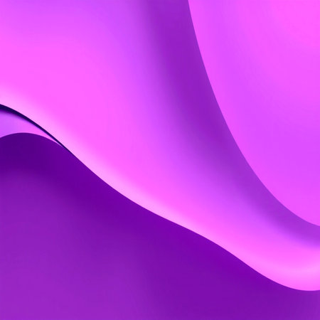 abstract background with smooth wavy lines in purple and violet colorsの写真素材