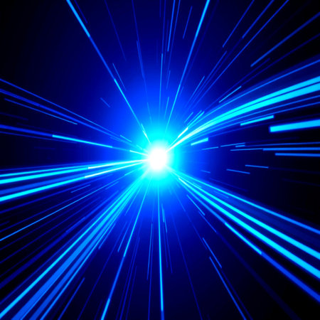 Abstract blue speed motion background. Futuristic technology style. Vector illustration.の写真素材