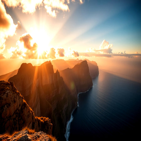 Beautiful sunrise over the sea. Crimea, Ukraine, Europe. Beauty world.の写真素材